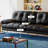 Black Genuine Leather Modular Sofa cushion couch