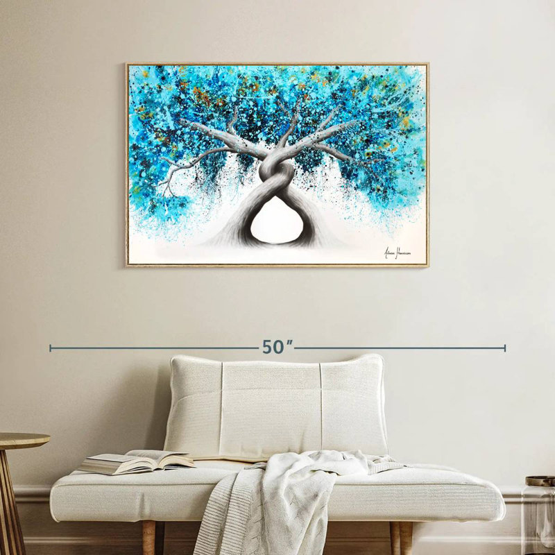 Torsion des arbres récifaux, Cadre flottant en bois naturel, 40 po x 27 po