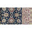 Tapis bleu et beige noué à la main de haute qualité