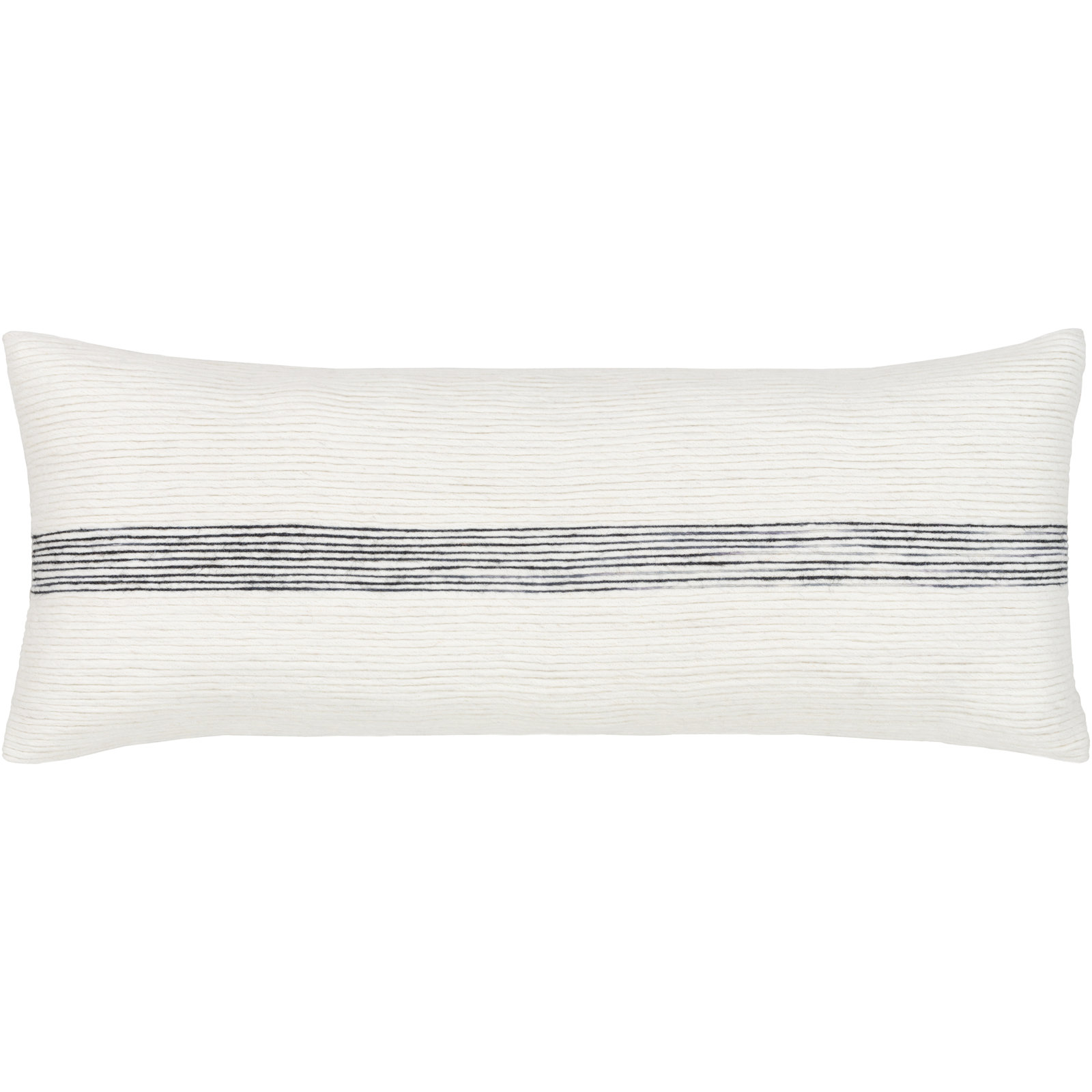 Cason Embroidered Wool Lumbar Throw Pillow, Down