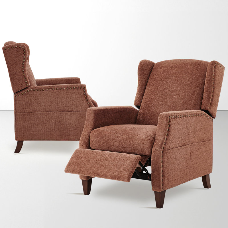Audrie Upholstered Chenille Armchair, Coral Chenille