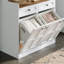Armoire à paniers à linge inclinable avec 2 tiroirs et 2 paniers amovibles, organisateur de buanderie de ferme, rangement en panneau de particules pour la salle de bain, buanderie