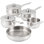 Stellar 1000 Set of 5 Stainless Steel Deep Saucepans, 14/16/18/20cm Pans with 24cm Non-Stick Fry