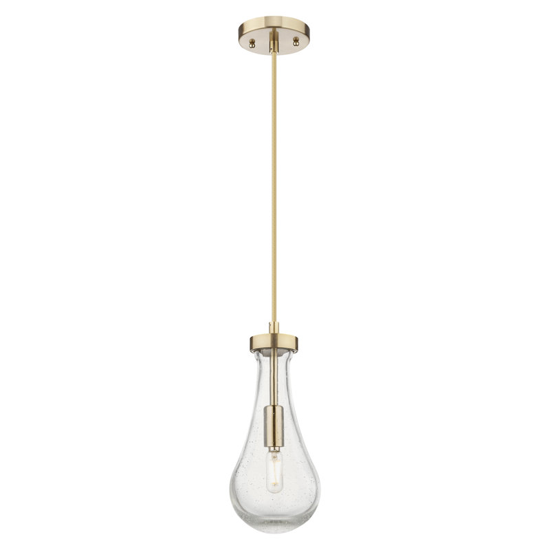 Luminaire suspendu à 1 lumière Owego, Grainé, Bronze champagne, H 12,13 po x l 5,13 po x P 5,13 po