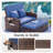68" Wicker Outdoor Daybed Adjustable Loveseat With Storage Ottomans And Cushions-1798076728