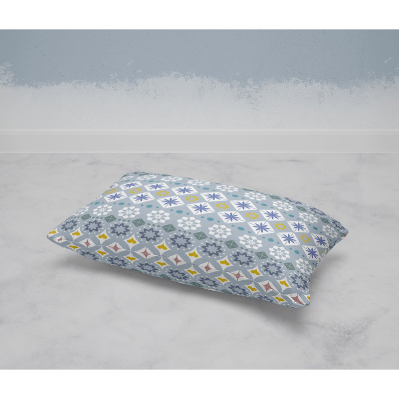 Shape Synergy  Rectangular Throw Pillow, Blue