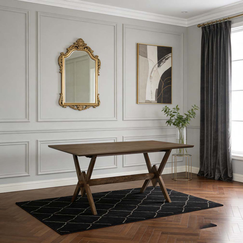 63" Double V Dining Table, Walnut