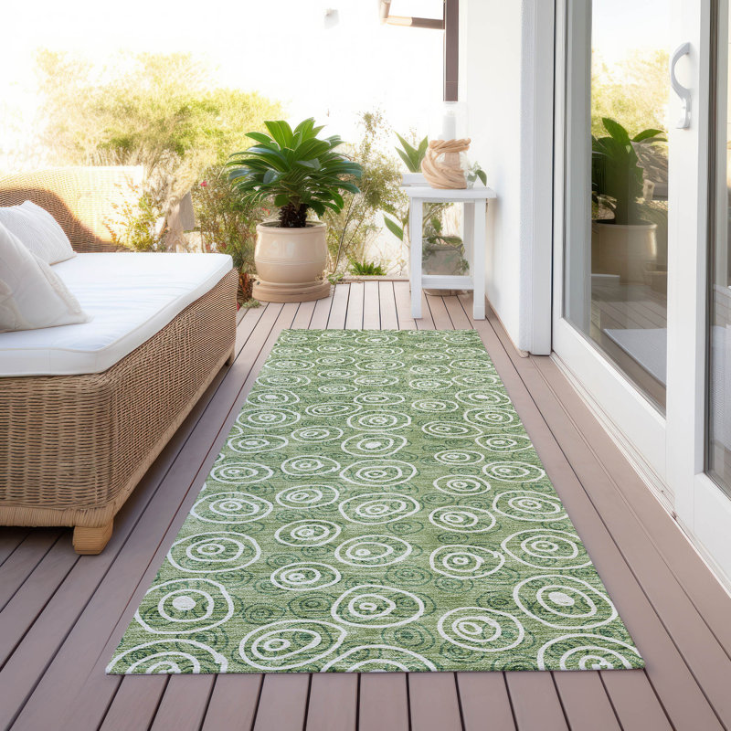 Washable Geometric Indoor / Outdoor Rug, Runner 2'3" x 7'6"