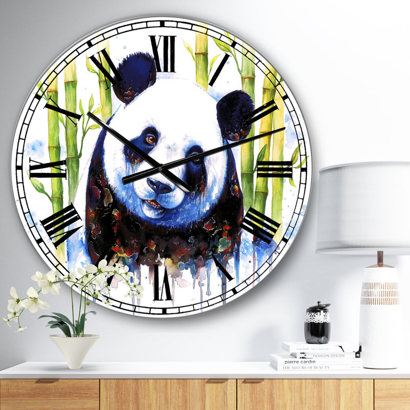 Bleu cendré - Horloge murale surdimensionnée, Surdimensionné