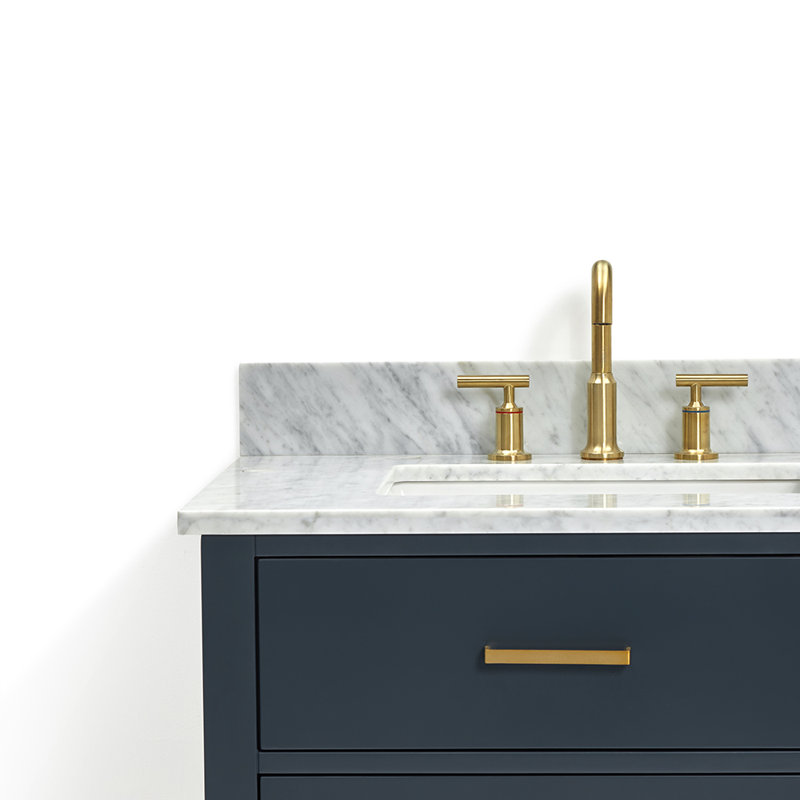 73'' W Double Vanity, Midnight Blue, Satin Brass