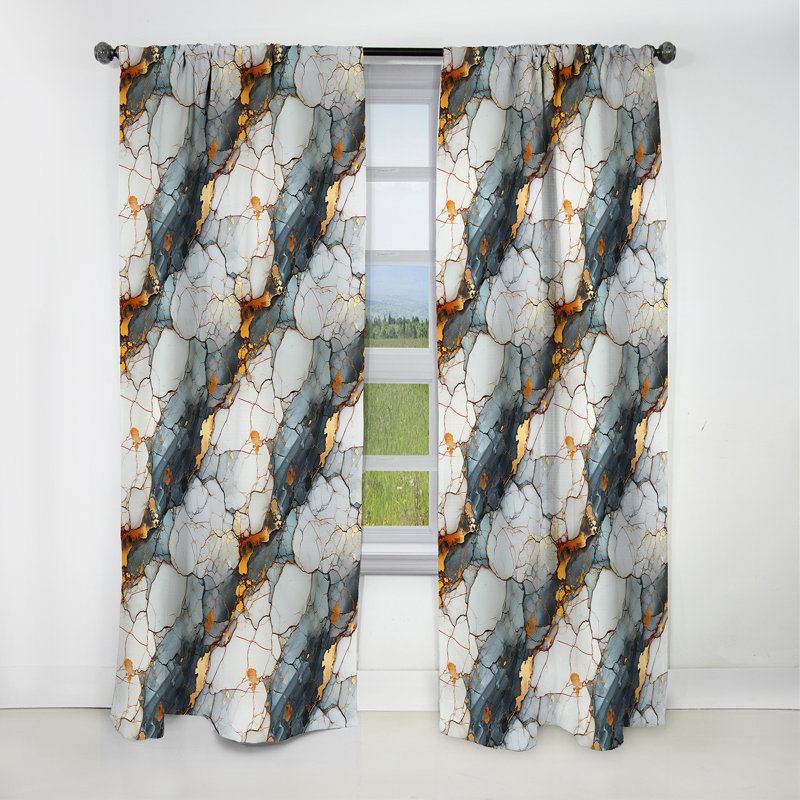 Rideau occultant gris industriel chic Marble Escape I - 1 panneau, L 52 po x L 90 po