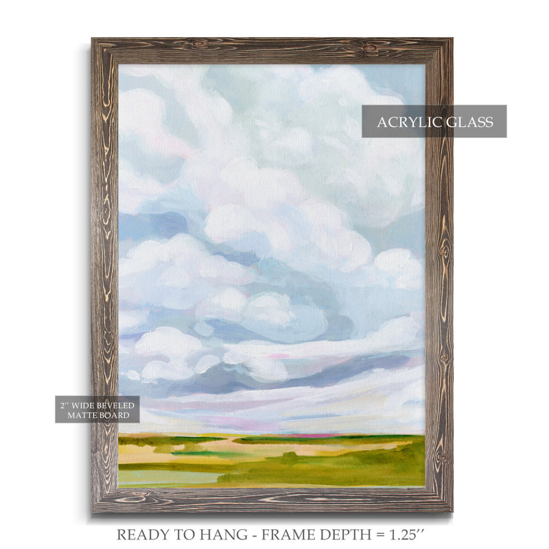 « lucid skies ii »-cadre photo imprimé sur papier, H 32 po x l 44 po x 1,25 po, Encadré toile espresso, Pas de tapis