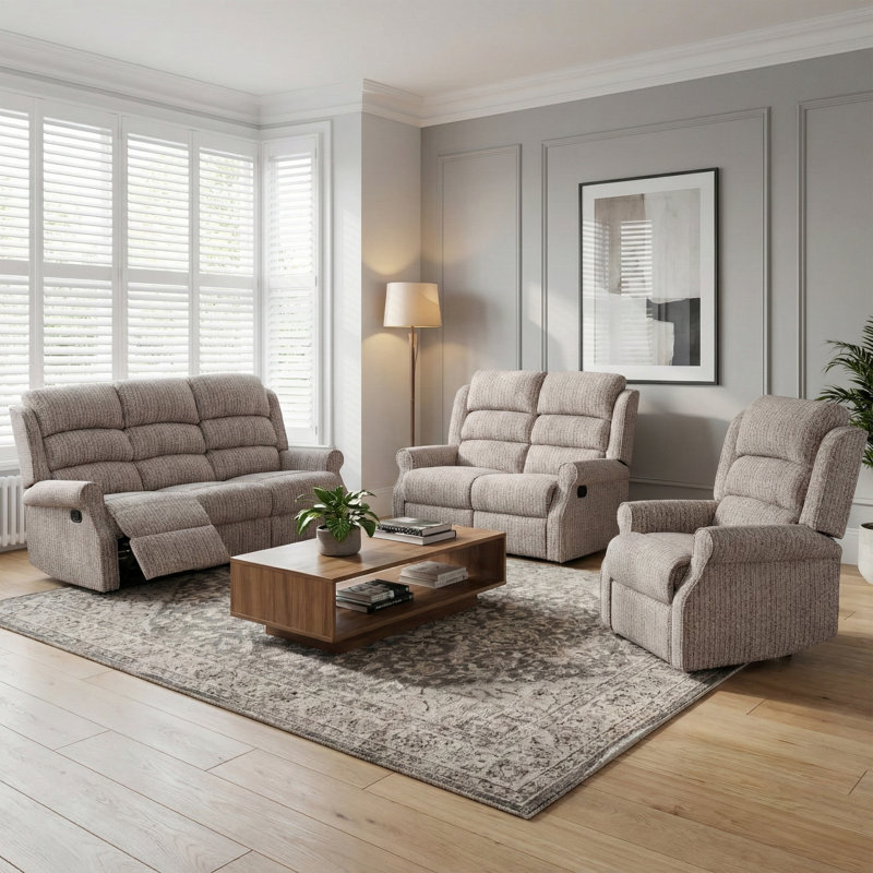 Lainey 2 Seater Reclining Loveseat, Natural, 2