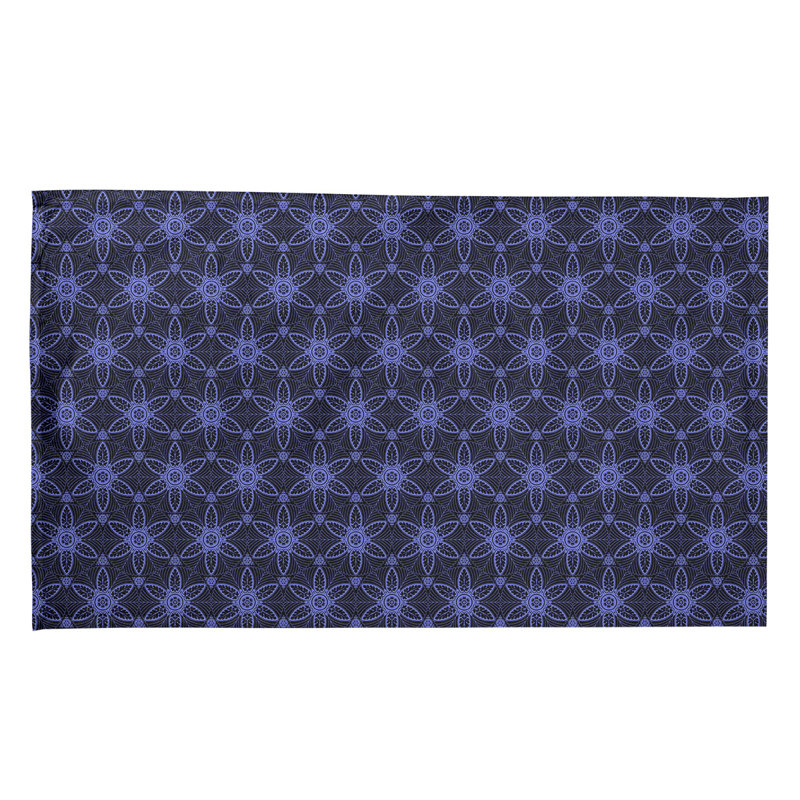 Serviette de thé à cercles ornés classiques Mcguigan, Bleu marine / Noir, Polyester sergé