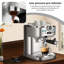 Machine à café expresso semi-automatique tout-en-un en acier inoxydable avec mousseur à lait intégré