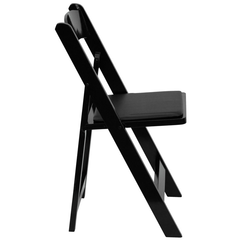 Chaise pliante en bois Thornfeldt, Noir / Noir, Ensemble de 40 pièces