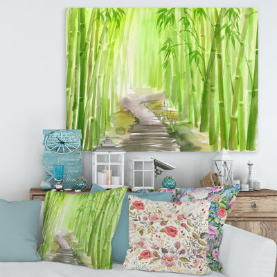 Vert forêt de bambou - reproduction sur toile