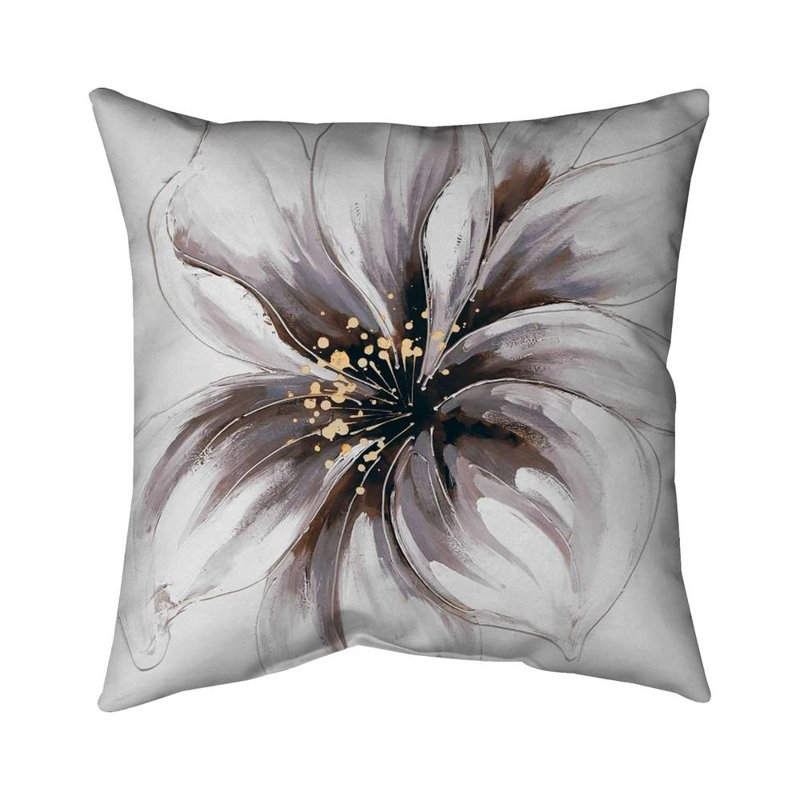Purple Orchid Floral Square Throw Pillow, 16" H x 16" W, Pillow Cover Only - No Insert