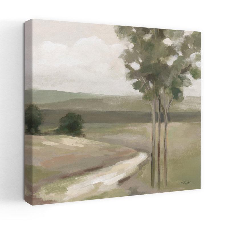 Art contemporain des oliviers avec des nuages bruns, H 36 po x l 36 po