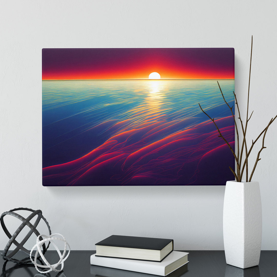 Pure Ocean Sunset - Wrapped Canvas