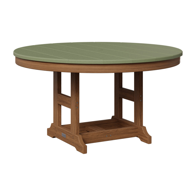 KIDS Outdoor Round Dining Table, Sage, Antique Mahogany