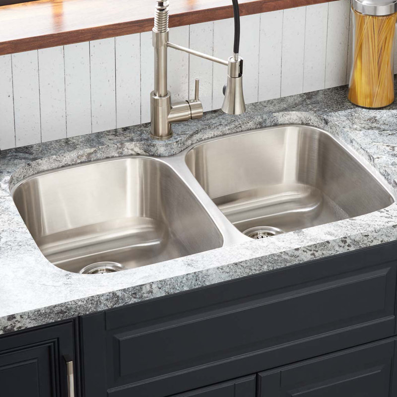 33" Calverton Double Bowl Stainless Steel Undermount Sink