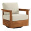 Fauteuil de patio pivotant en bois d'acacia massif