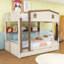 Lit superposé en bois avec lit gigogne, tablettes latérales et échelle-746514620-746514623