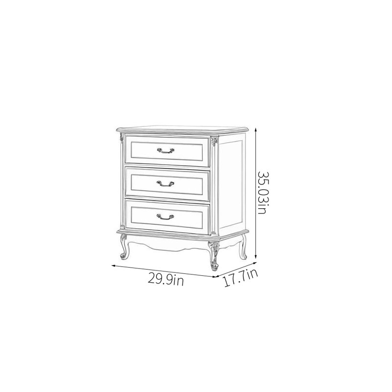 Commode d'appoint en bois d'hévéa style Simple