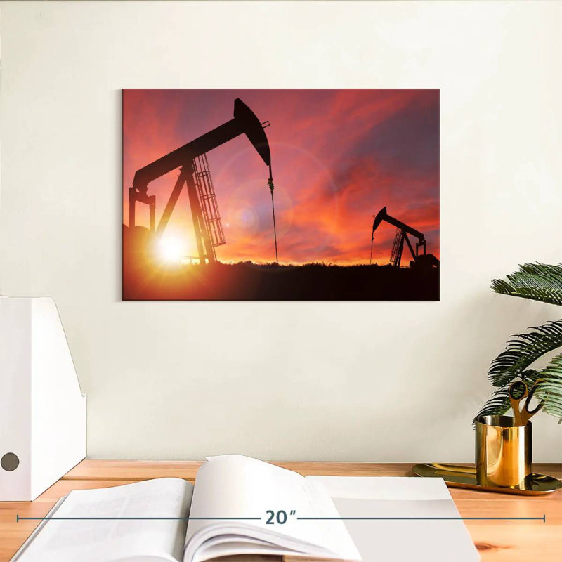 Lilie Pumpjacks Silhouette, 8" H x 12" W