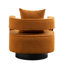 Fauteuils d'appoint pivotants à 360° modernes, couleur caramel bouclé, piètement en métal noir pour salon