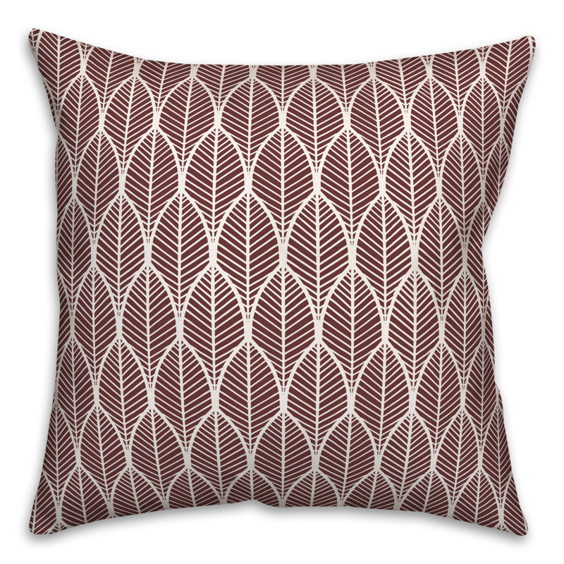 Geometric Outdoor Reversible Throw Pillow, 18"H x 18"W, Maroon