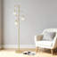 Lampe sur pied moderne en cristal à intensité variable avec 3 lumières, lampe sur pied de style industriel pour salon, chambre à coucher ou bureau avec gradation continue et fabrication en métal robuste