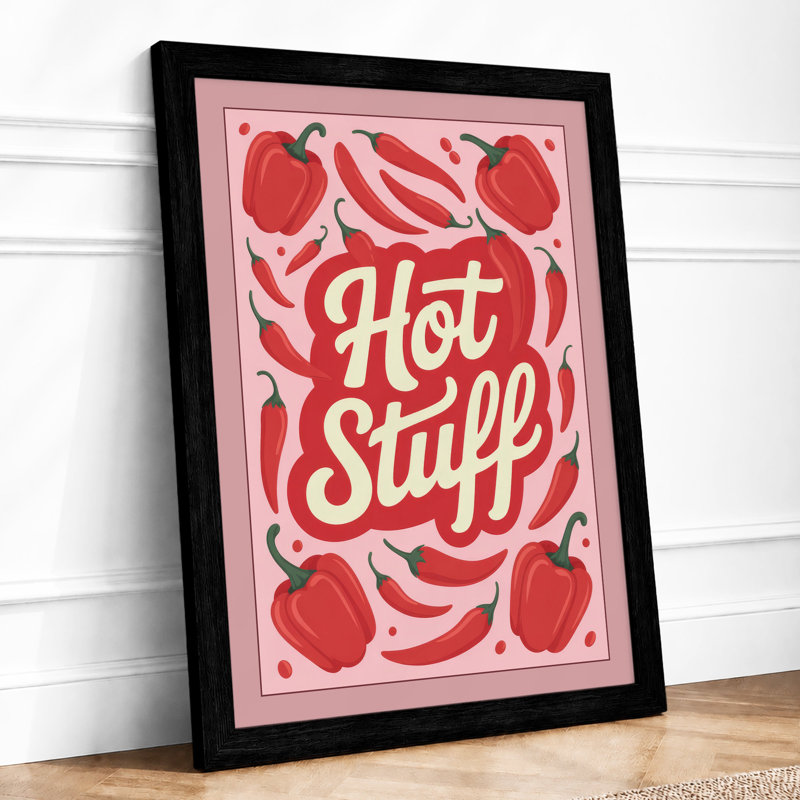 Hot Stuff Retro - Framed Print, Black, A4 - 29.7 x 21.0 cm