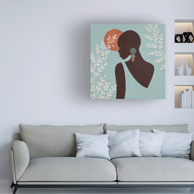 Emel Tunaboylu  African Black Woman 01 Turkuaz Canvas Art