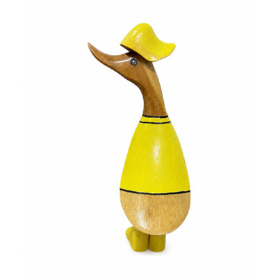 Handmade Duck Bamboo Root And Teak Wood Figurine