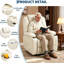Fauteuil releveur électrique, similicuir, massage, chauffage et minuterie, inclinaison à 165°, 8 zones, beige-456368563