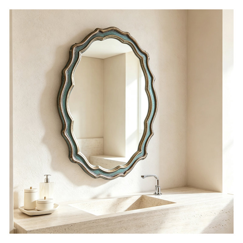 Miroir de salle de bain antique, H 35,43 po x l 23,62 po