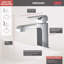 Robinet de salle de bain chromé Ara, robinet de lavabo monotrou pour meuble-lavabo, ensemble de drain à poussoir en métal, chrome-1393936871