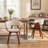 Modern Upholstered Dining Chairs, Beige Fabric With Wooden Legs, Soft Padded Seat And Back, Scandinavian Kitchen And Dining Room Side Chairs​​-864837335-864837333