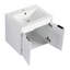 Meuble-lavabo de 60 po avec lavabo en résine, portes à fermeture en douceur, 1 armoire latérale, fixation à flotteur, blanc brillant. Contreplaqué pour l'organisation contreplaqué blanc. Rangement moderne