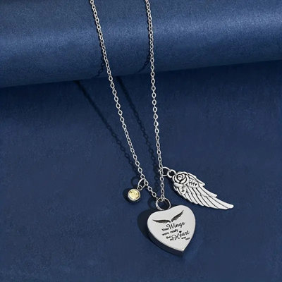 De janvier à décembre, collier de cœurs de pierre de naissance avec ailes d'ange, cendre d'os, strass rouge, cadeau personnalisé pour les amis et les amoureux de l'usure quotidienne et bijoux de fête
