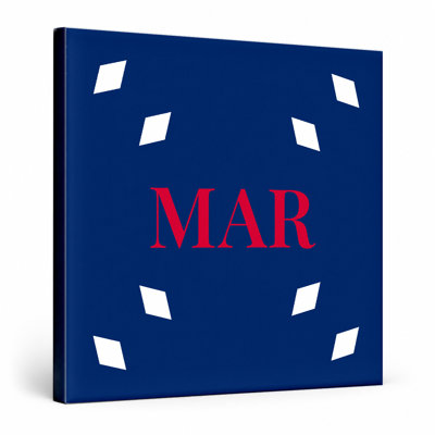«Marseille World City Luxury Monogram Diamond» - blanc bleu rouge - art mural sur toile