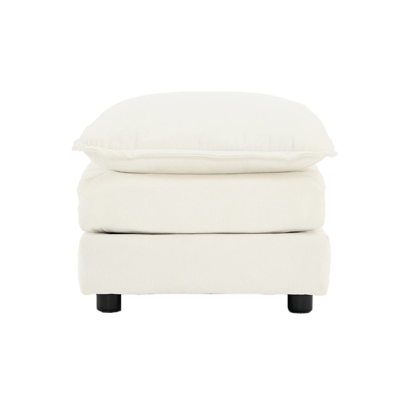Canapé modulaire en U blanc à 5 po avec repose-pieds réversible pour un salon confortable