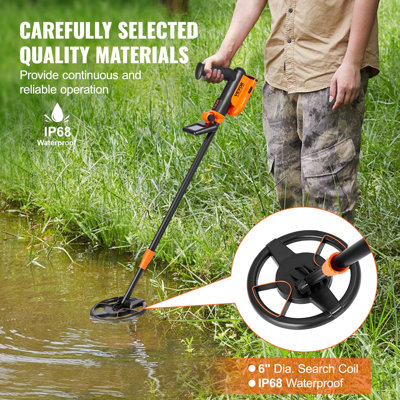 Metal Detector for Kids, 6 Inch, 25''-37'' Adjustable Gold Detector, IP68 Waterproof Search Coil with LCD Display Advanced DSP Chip, Lightweight for J