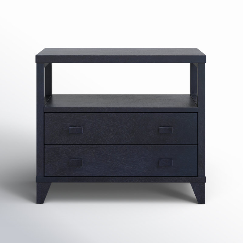 Aditya 34'' W Solid Wood Nightstand, Black