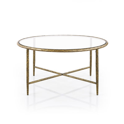 Lalia Modern Metal X-Brace Round Coffee Table