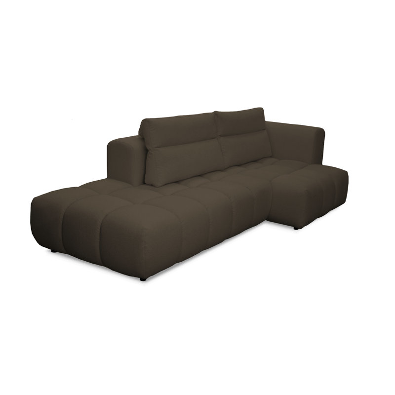 4 Seater Sofa & Chaise, Brown, Right Hand Facing
