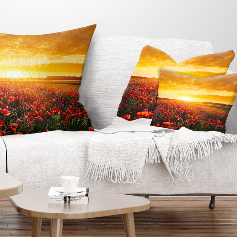 Coussin lombaire ablaze coucher de soleil Abstract