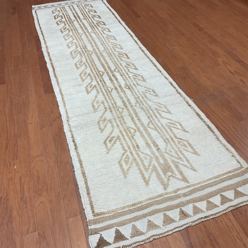 Tapis de couloir Oushak fait à la main Bungalow Rose